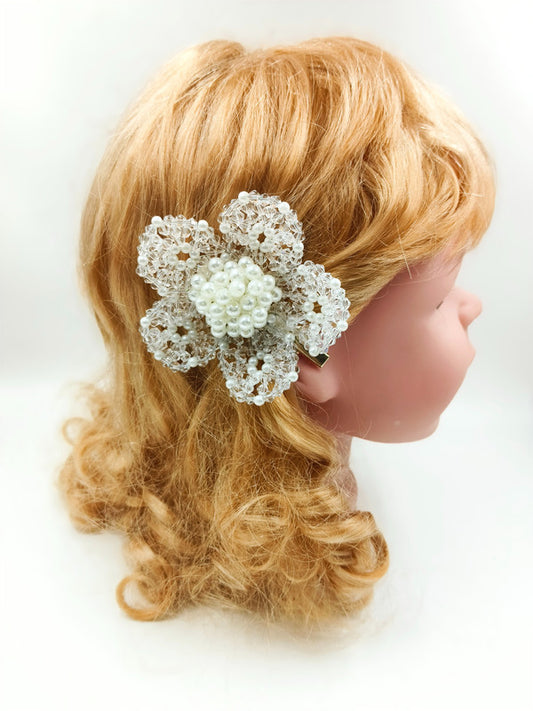 Jewels of the Noblesse Pearl Hair Clip for Girls & Kids - White Opulence - Choko