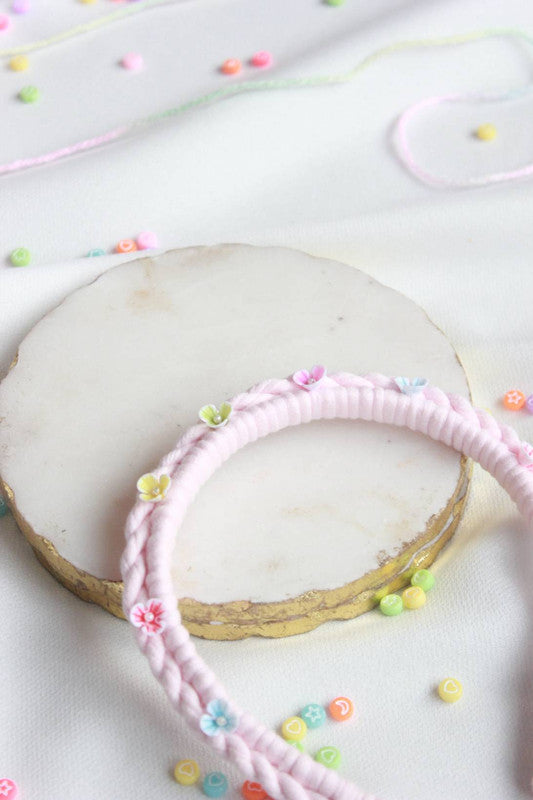 Flower Fairy Braided Hair Band - PINK