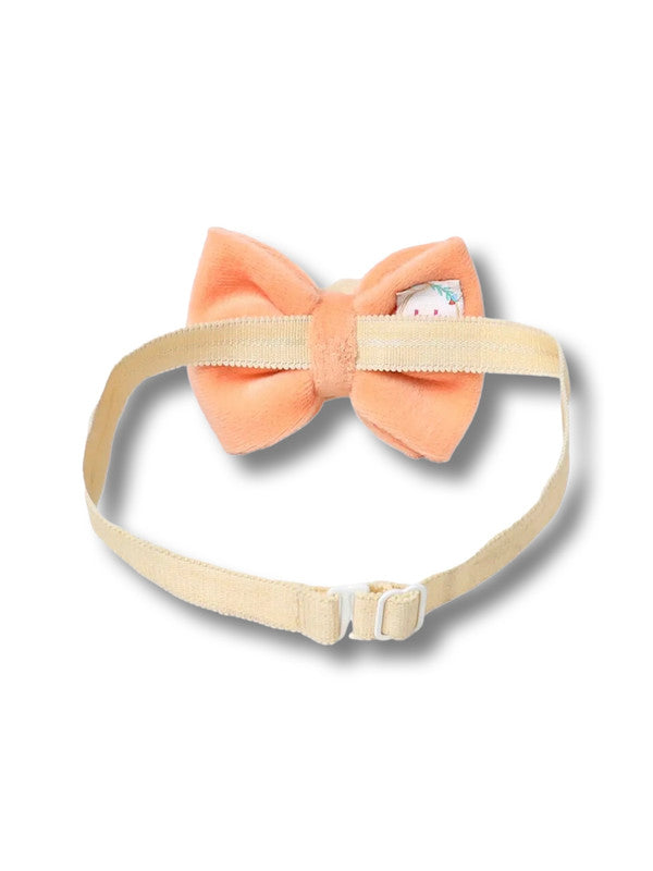 Little Angel Pearl & Velvet Hair Band for Babies - Orange Bow Choko