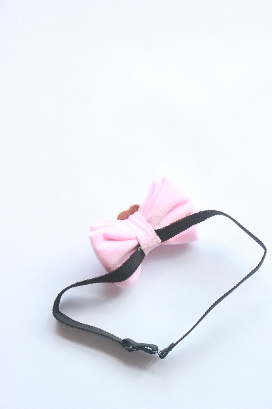 Little Angel Pearl & Velvet Hair Band for Babies - Pink Bow Choko