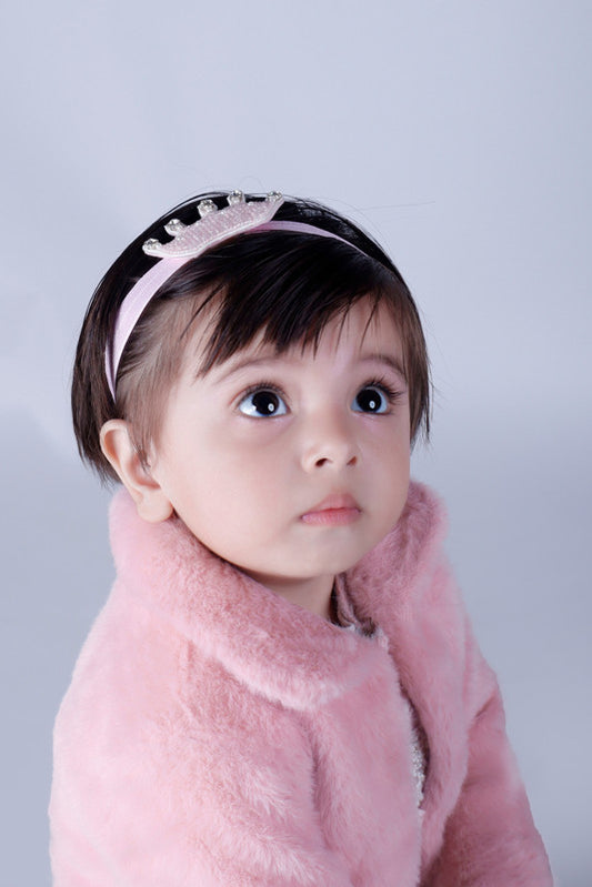 Baby in Pearl Crown Headband for Babies - Peach