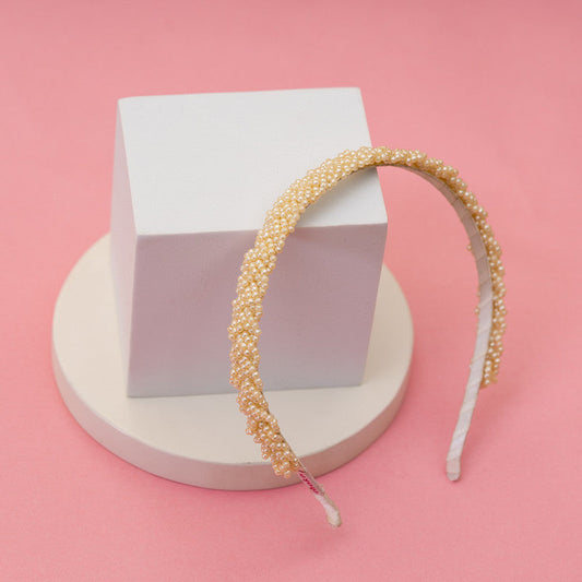 Noble's Ivory Nacre Hair Band for Girls & Kids - Minimalist Pearlescent Charm Choko