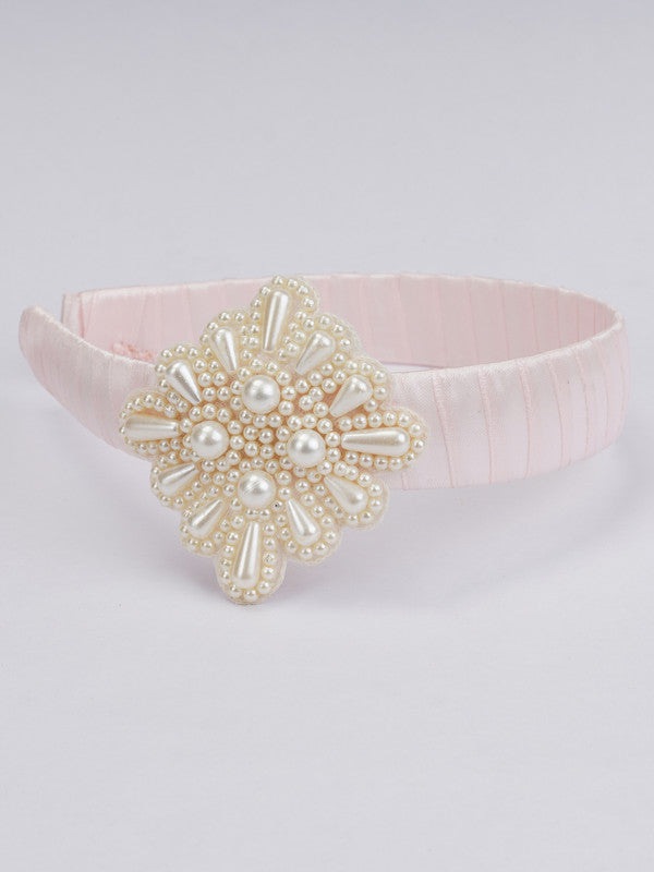 Pink Beauty Hairband - Teardrop Pearls - Celestial Ballet - Soft Pink/Cream