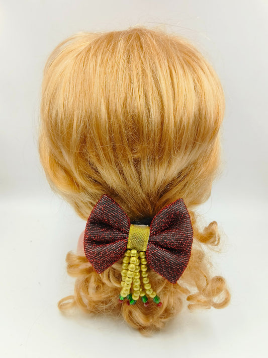 Red Fabric Bow Hairtie for Girls
