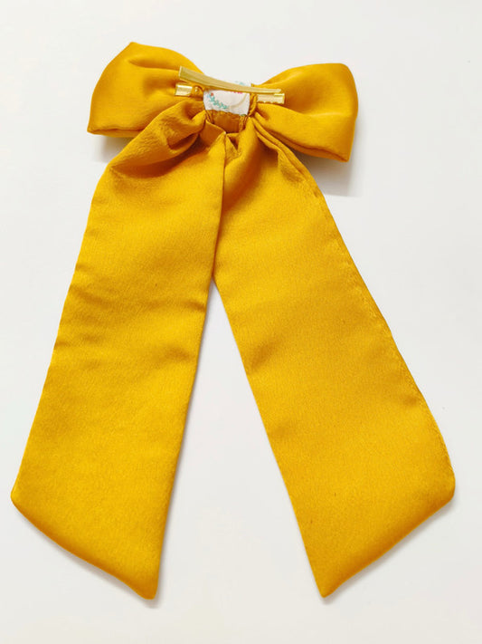 Choko Cute Ganesha Printed Bowie Hair Clip for Girls & Kids - Mustard Yellow