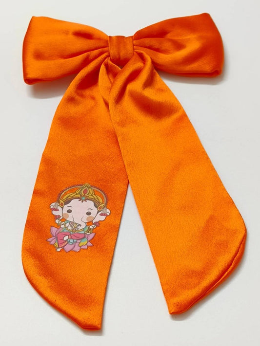 Ganesh Bow Hair Clip - Orange