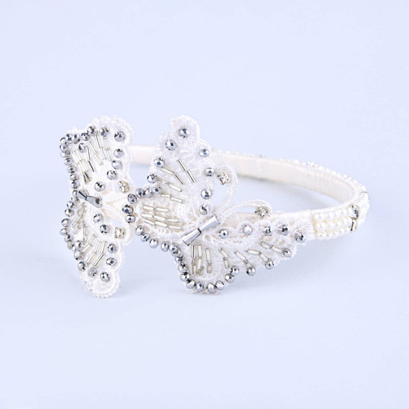 Silver Lace Butterfly Headband for Girls - Choko Kids' Accessory