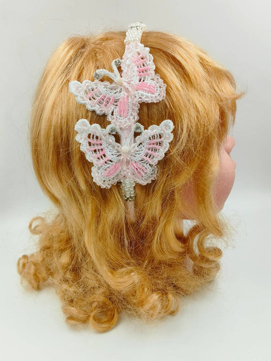 Pink Lace Butterfly Headband for Girls - Choko Kids' Accessory