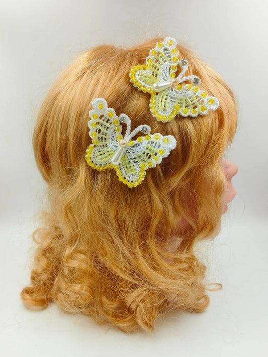 Choko Yellow Butterfly Bead Clips