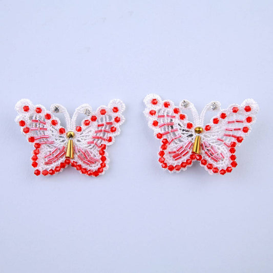Choko Red Butterfly Bead Clips