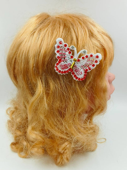 Choko Red Butterfly Bead Clips
