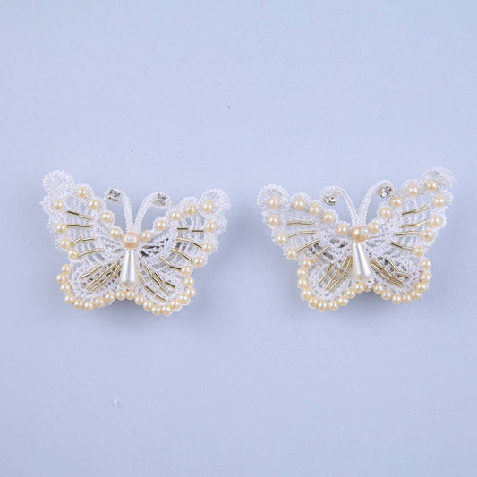 Choko Pearl Embellished Butterfly Clips