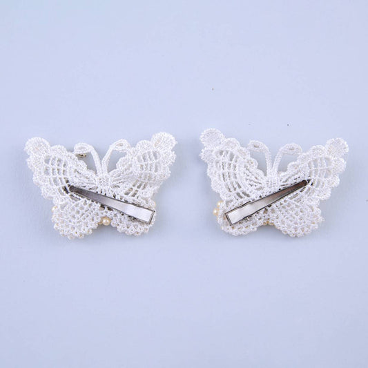 Choko Pearl Embellished Butterfly Clips