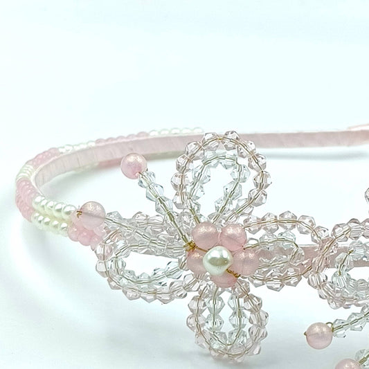 Pink Beaded Flower Crown Hairband for Girls - Choko Kids' Accessory