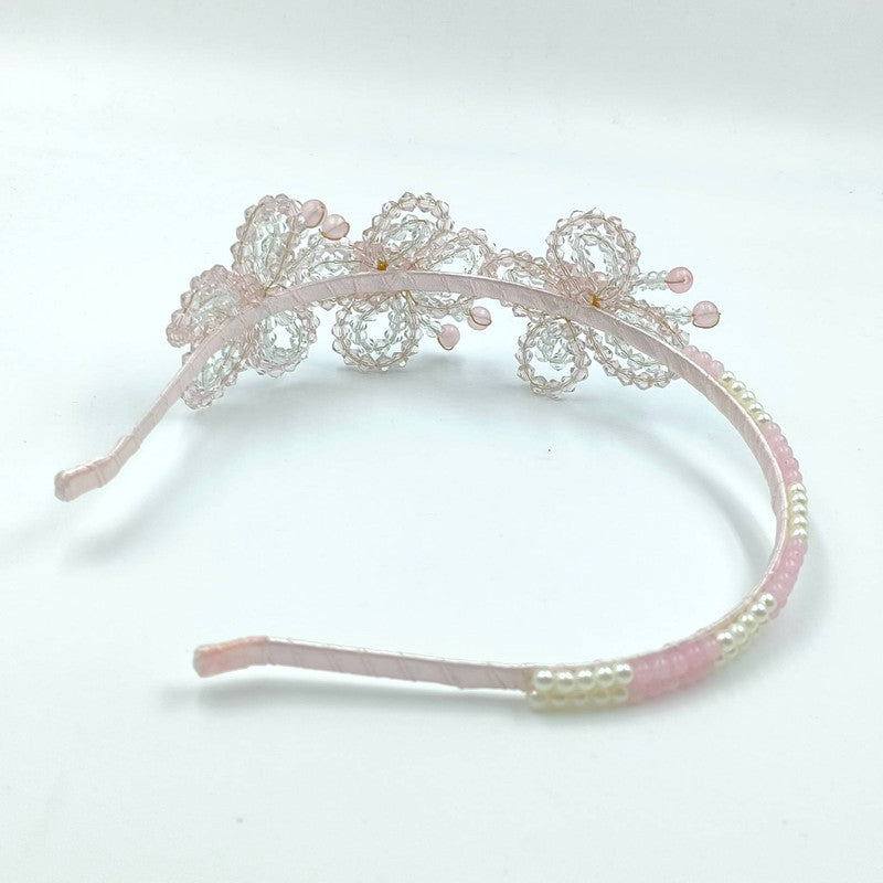 Pink Beaded Flower Crown Hairband for Girls - Choko Kids' Accessory