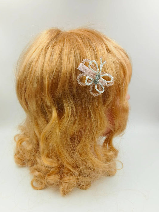 Choko Soft Pink Crystal Butterfly Clips