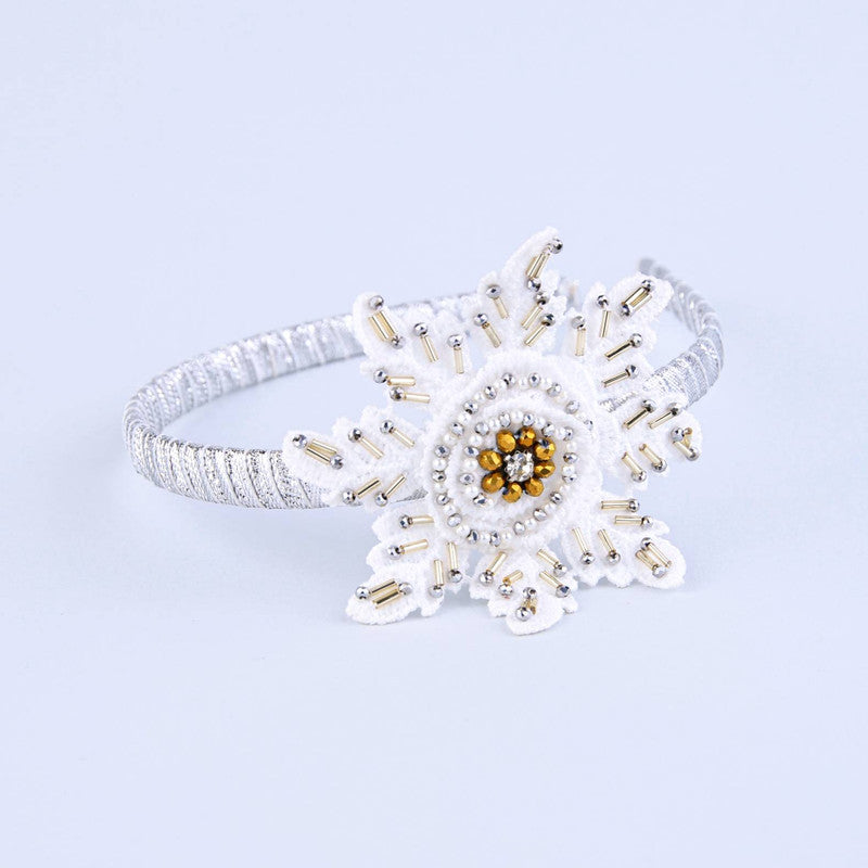Choko Silver Starburst Beadwork Kids Hairband for Girls