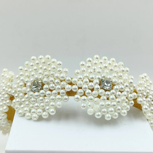 Golden White Beaded Hairband for Girls - Choko Kids' Accessory