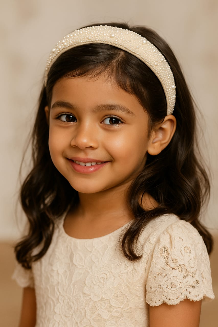 Luna Pearl Hairband – Chic Charm for Ages 4+