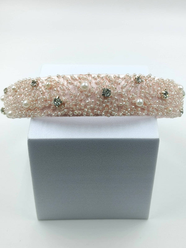 Choko Pink Butterfly Pearl Hairband for Girls