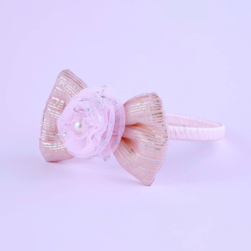 Blush Pink Sequined Bow Hairband for Girls - Choko Kids' Accessory