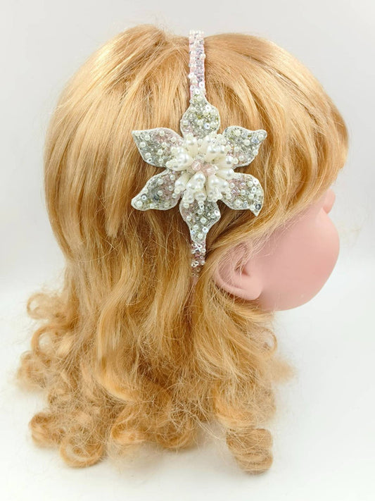 Pink Floral Pearl Hairband for Girls - Choko Kids' Accessory