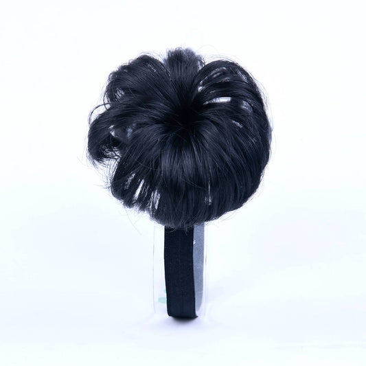 Choko - Kids Black Bun Wig Hairband for Girls