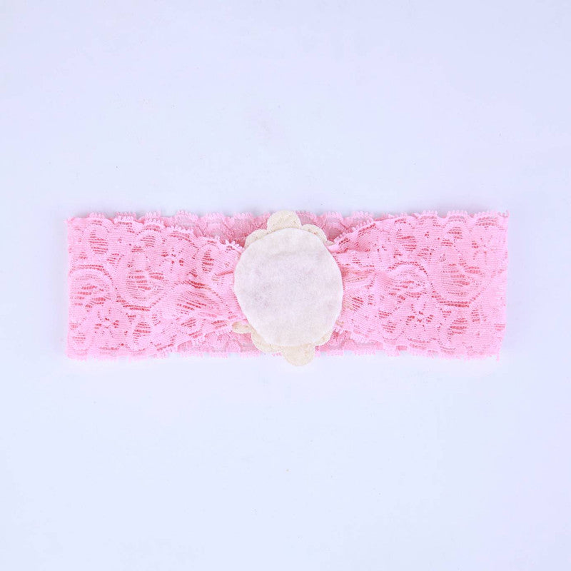 Choko - Pink Lace Pearl Headband for Baby Girls for Babies