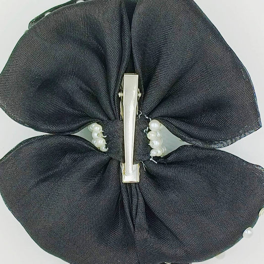 Choko Polka Dot Pearl Bow Hairclip - Kids' Hair Accessory