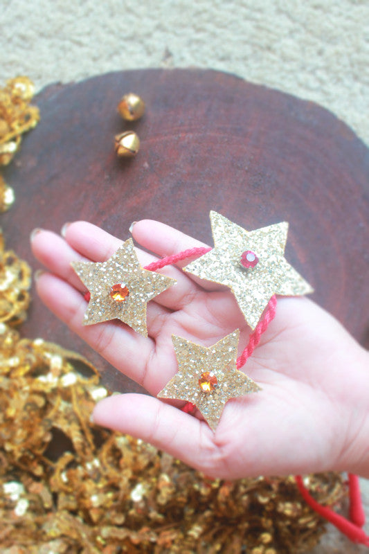 Choko Santa's Starry Nights Christmas Necklace for Girls & Kids - Red, Gold