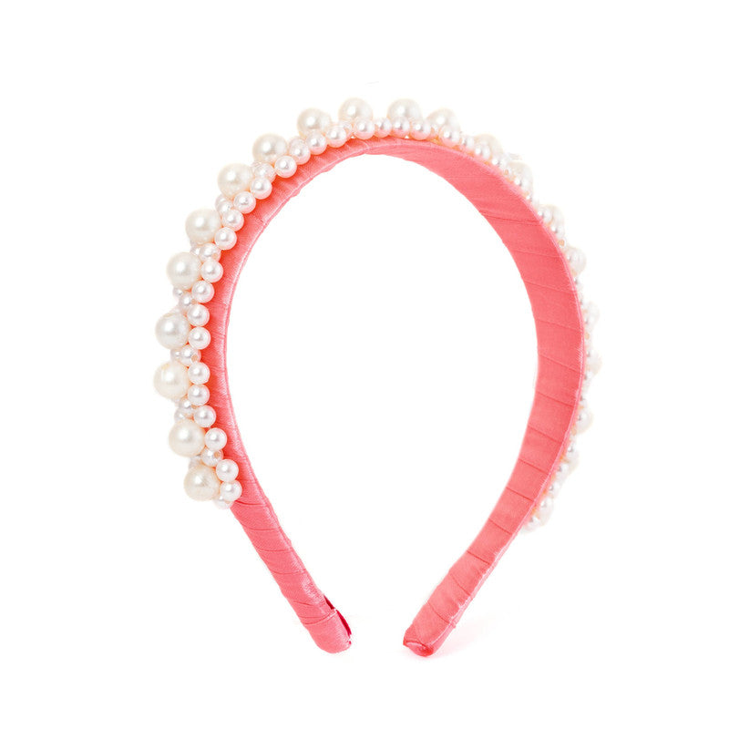Queen's Glory Statement Pearl Hair Band - Red