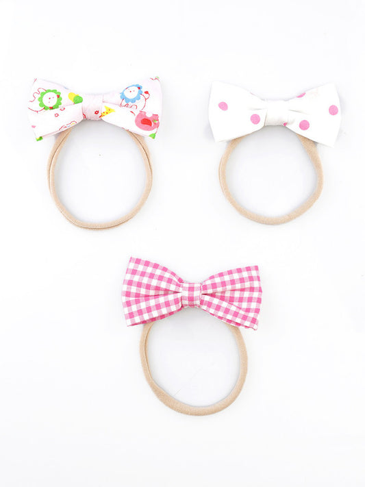 Pink & White Floral Headband for Babies – 3-Pack Delight