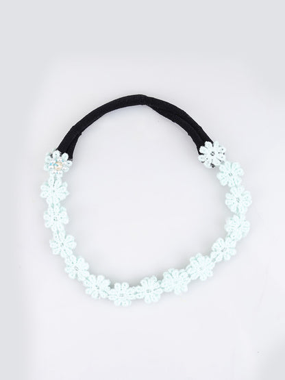 Soft Blue Floral Beaded Hair Band for Girls & Kids – Graceful