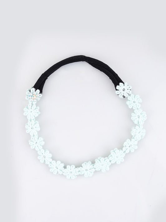 Soft Blue Floral Beaded Hair Band for Girls & Kids – Graceful