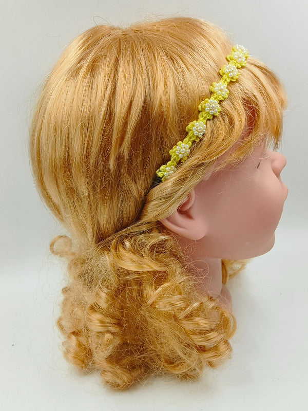 Yellow Floral Beaded Hair Band for Girls & Kids – Sunshine Blooms