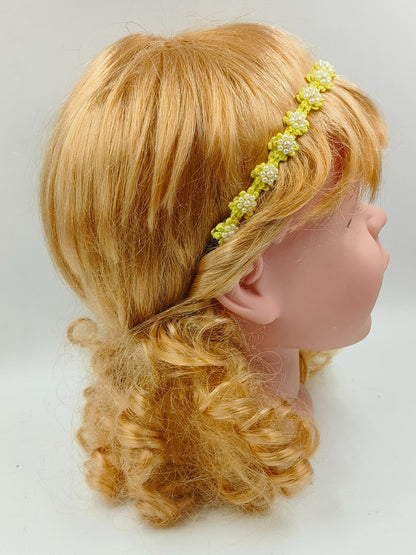 Yellow Floral Beaded Hair Band for Girls & Kids – Sunshine Blooms