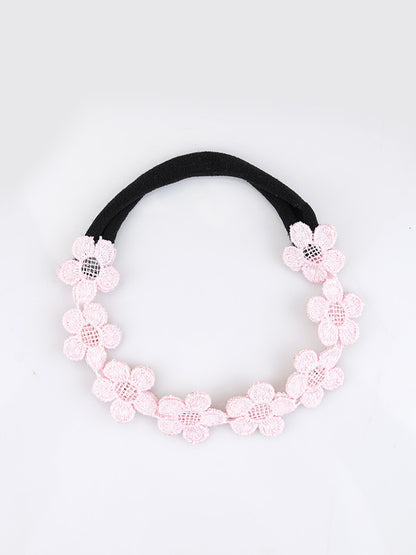 Choko Lace & Crystal Hair Band for Girls & Kids – Elegant Pink Floral - Choko