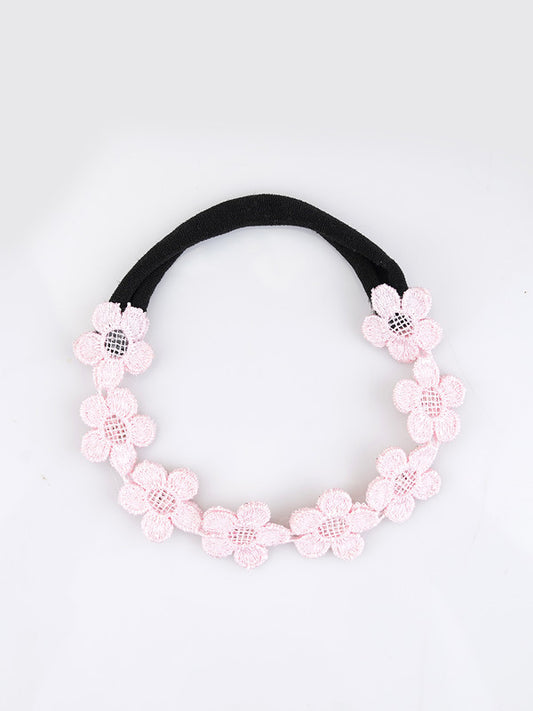 Choko Lace & Crystal Hair Band for Girls & Kids – Elegant Pink Floral - Choko