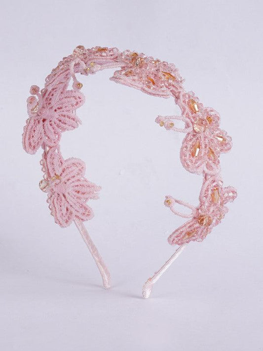 Blushing Butterfly Beauty Beaded Hairband for Girls & Kids - Peachy Pink Choko