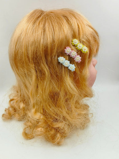 Set of 6 Alligator Hair Clips for Girls & Kids – Baby Pink, Soft Blue, Yellow Choko