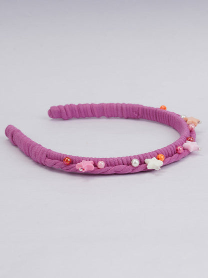 Magenta Pink Acrylic Hairband for Girls & Kids – Beads & Pearls Choko