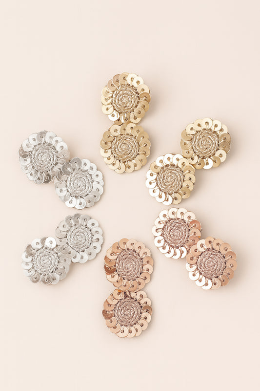Alligator Sequin Hair Clips for Girls & Kids - Sparkling Circles (Set of 6) - Choko