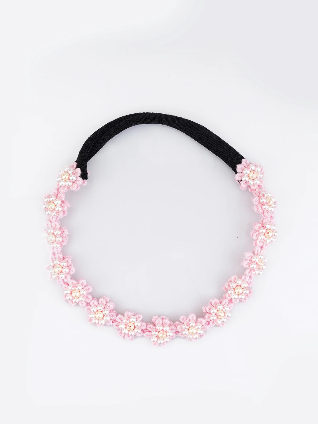 Choko Floral Lace Beaded Hair Band Pretty in Pink for Girls - Choko