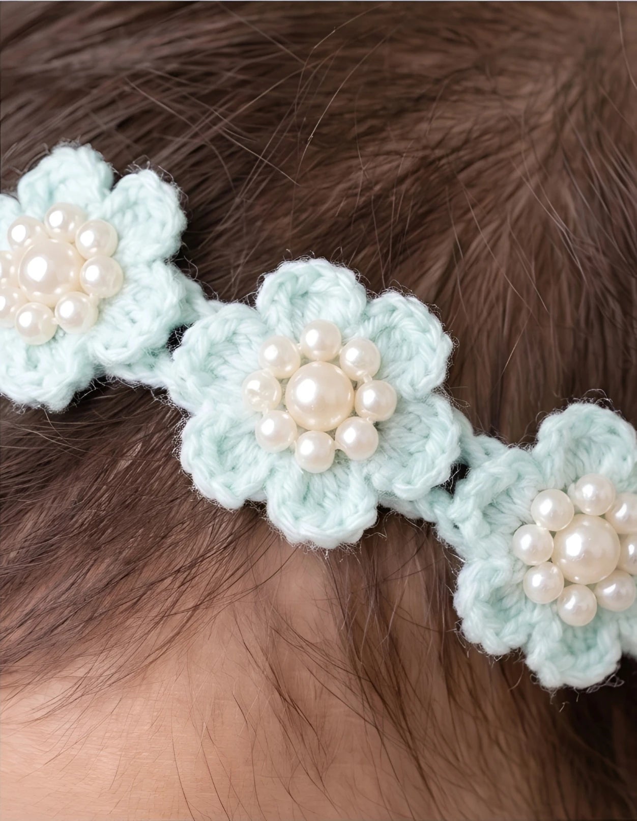 Choko Soft Blue Floral Beaded Hair Band Graceful for Girls - Choko