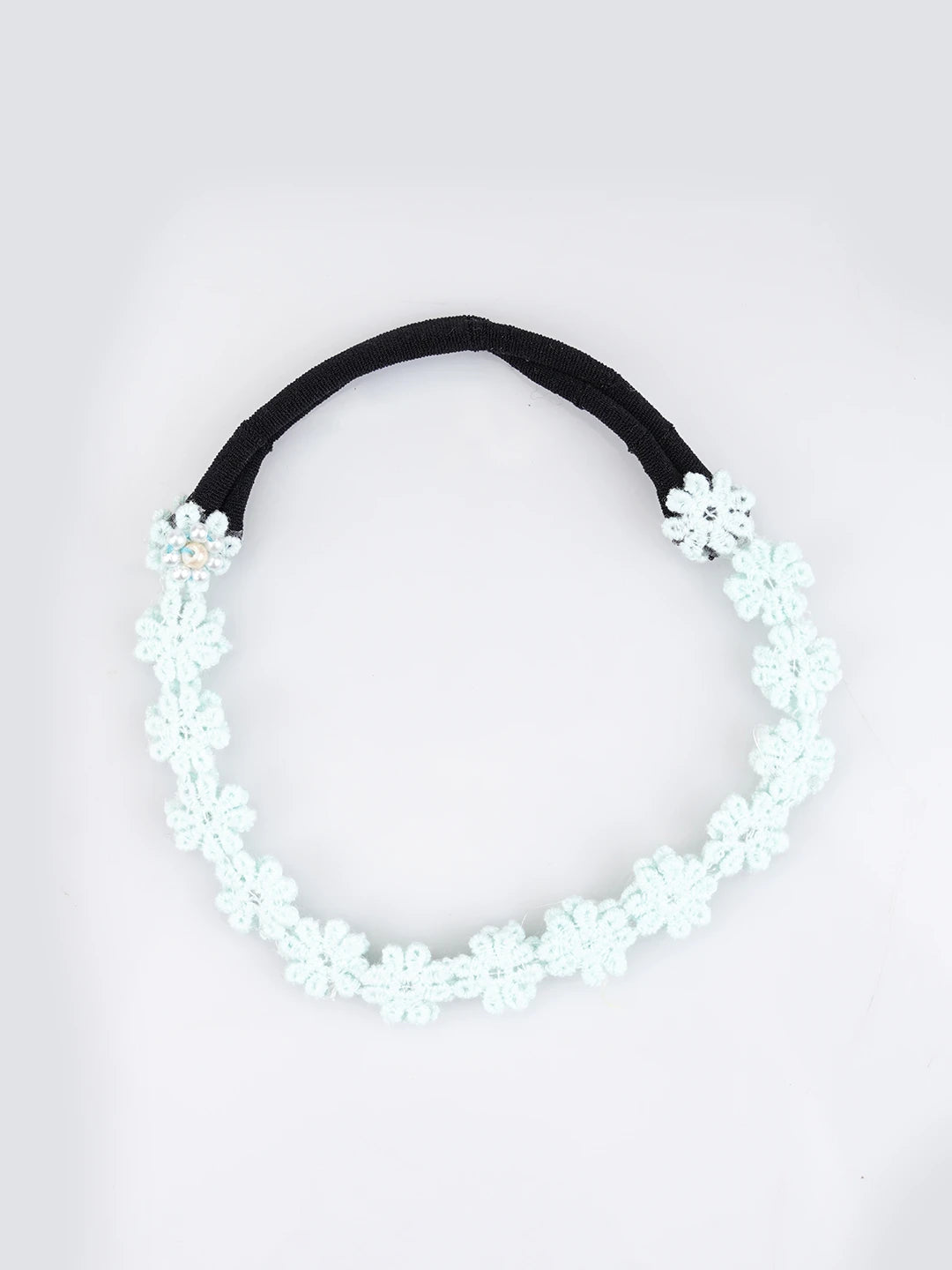 Choko Soft Blue Floral Beaded Hair Band Graceful for Girls - Choko