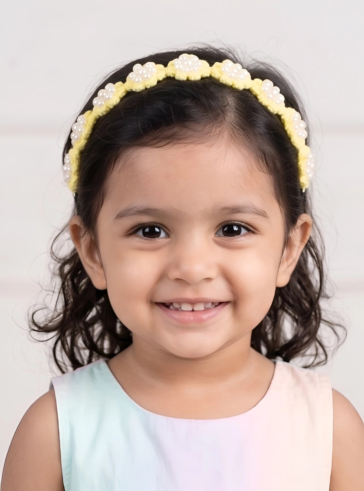 Choko Yellow Floral Beaded Hair Band Sunshine Blooms for Girls - Choko
