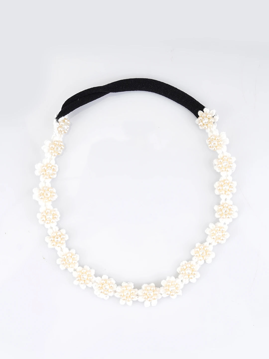 Choko White Floral Beaded Hair Band Pearl Blossom for Girls - Choko