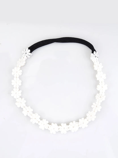 Choko White Floral Beaded Hair Band Pearl Blossom for Girls - Choko
