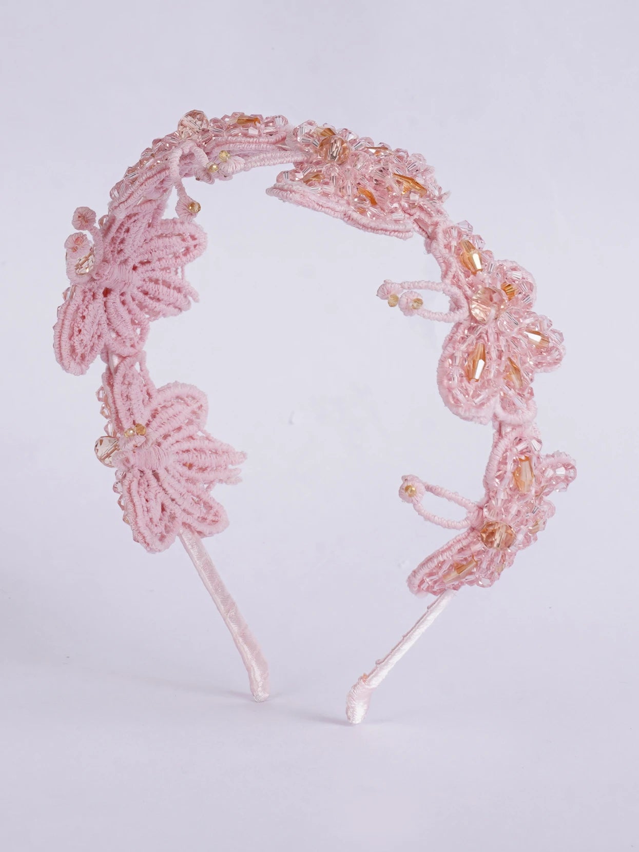 Blushing Butterfly Beauty Beaded Hairband for Girls & Kids - Peachy Pink - Choko
