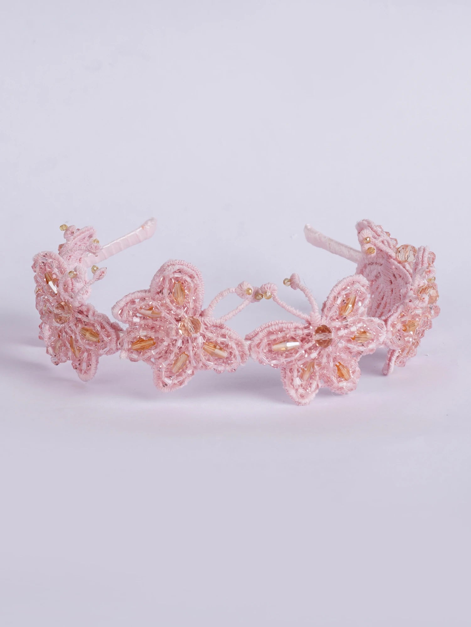 Blushing Butterfly Beauty Beaded Hairband for Girls & Kids - Peachy Pink - Choko